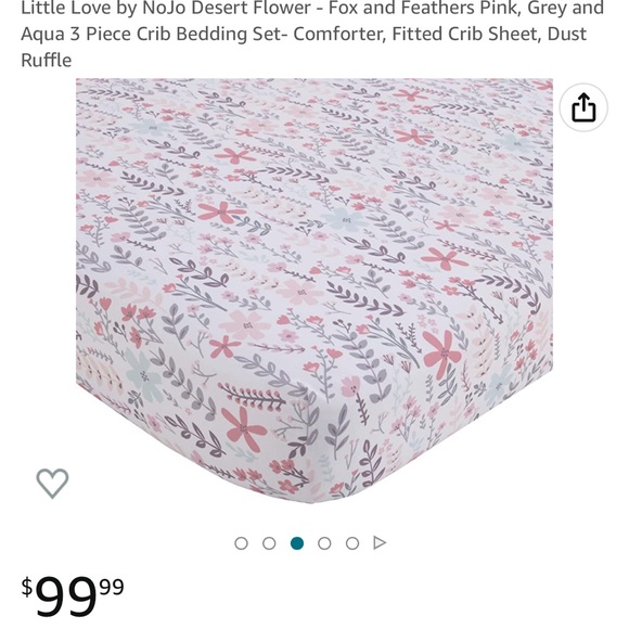 🆕 Little Love by NoJo Desert Flower Fox and Feathers 3 Piece Crib Beddin… - Picture 4 of 13